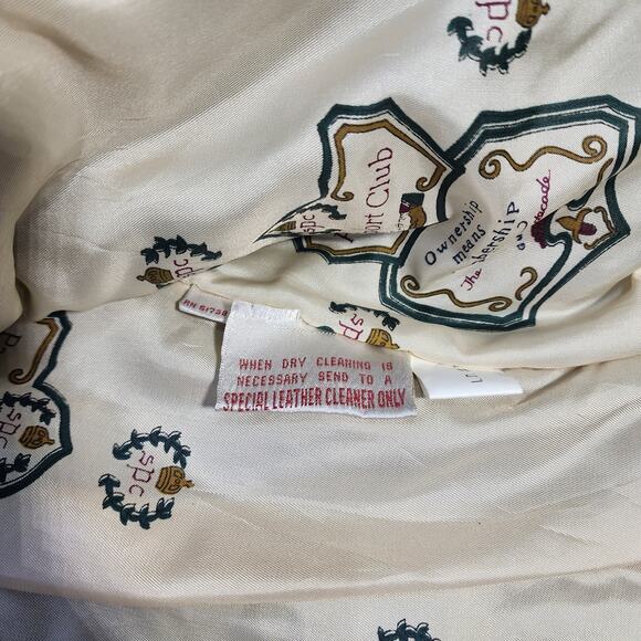 Vintage Blue Leather Bomber Jacket Size Large Men's Made in Korea Paris Sport - Picture 5 of 10